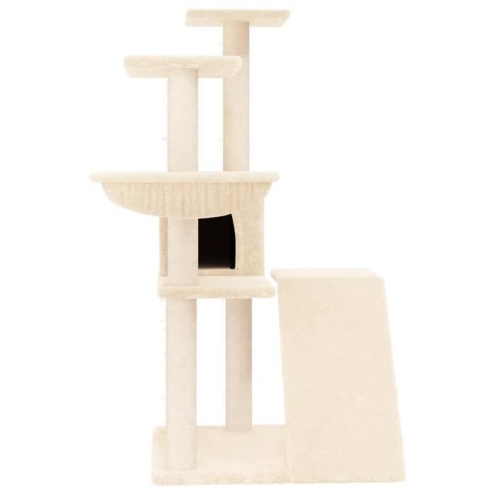 Comparer les prix de Arbre à chat - OMABETA - Crème - 94 cm - Bois d'ingénierie - Sisal naturel - Intérieur