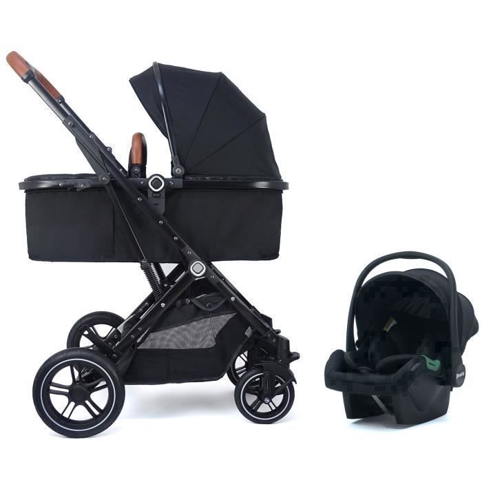 Poussette 3-en-1 Bidirectionnelle – Nacelle, Siège, Panier à Langer, 0-36 Mois, Alliage Magnésium, Pliage Facile