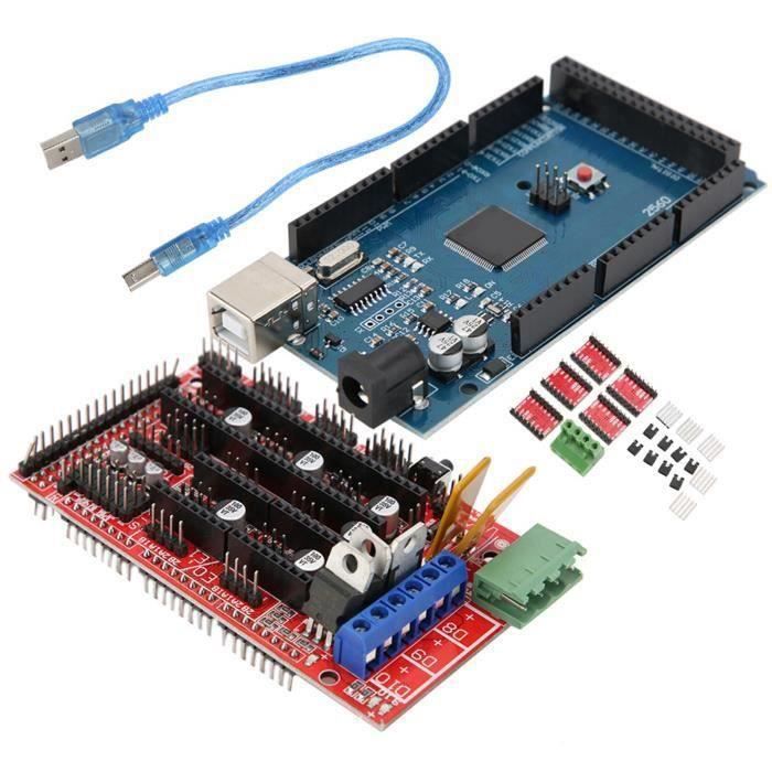 Compak Ramps Module Contrôleur RAMPS 14 Kit d'Imprimante 3D pour Mega 2560 R3 CH340 A4988 ...