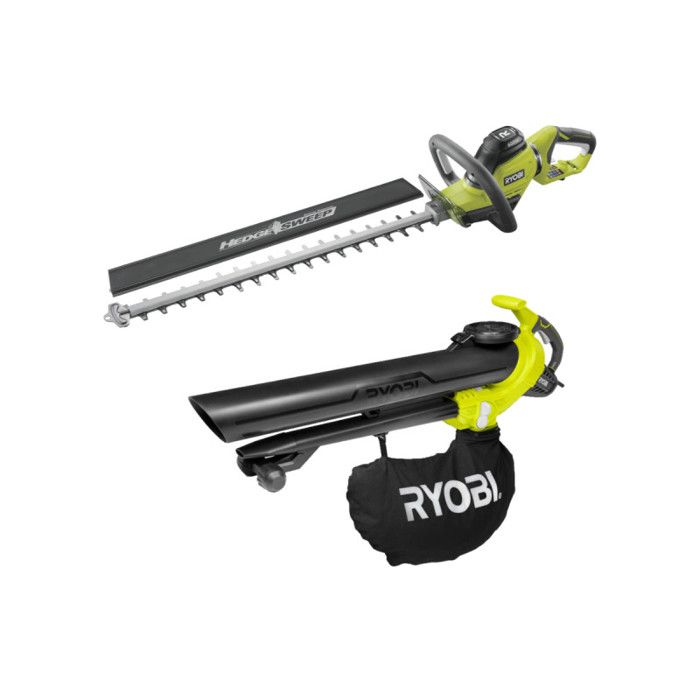 Pack RYOBI Taille haies électrique RHT6160RS Souffleur aspiro broyeur électrique 3en1 RBV3000CESV