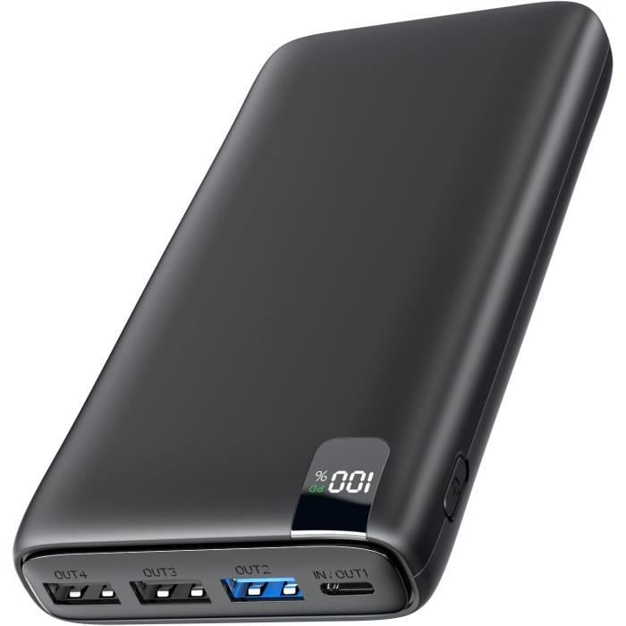 Coblob Batterie Externe, 30W 27000mAh Power Bank, Batterie Portable USB C (Entrée/Sortie) PD3.0 QC4.0 Charge Rapide Chargeur avec Affichage LCD Compatible Smartphones Tablets Watches etc. (Blanc Coblob Batterie Externe, 30W 27000mAh Power Bank, Batterie Portable USB C (Entrée/Sortie) PD3.0 QC4.0 Charge Rapide Chargeur avec Affichage LCD Compatible Smartphones Tablets Watches etc. (Blanc