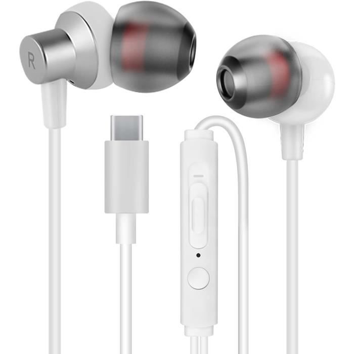 Écouteur Usb Type C Intra Auriculaires Avec Micro Et Contrôle Du Volume Pour Samsung S20,Huawei