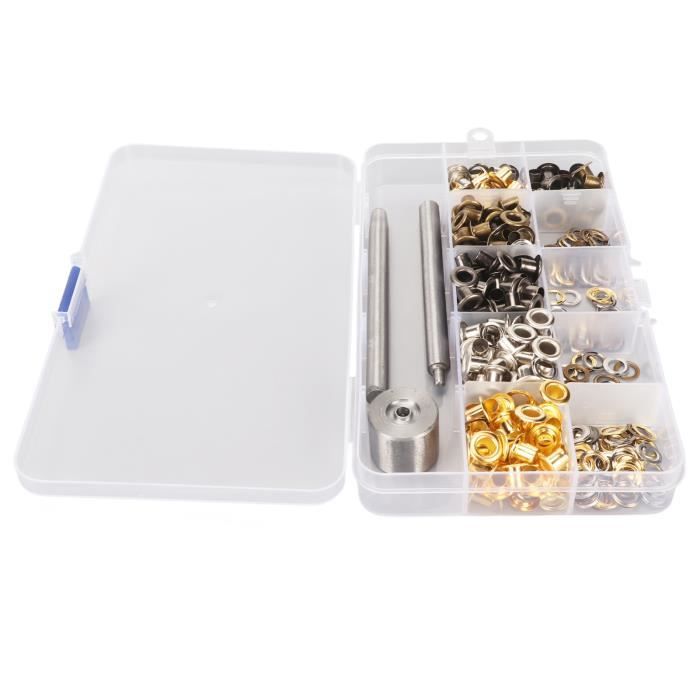 Tbest Kit d'œillets pour œillets de 8 mm 500 Ensembles Kit d'œillets à