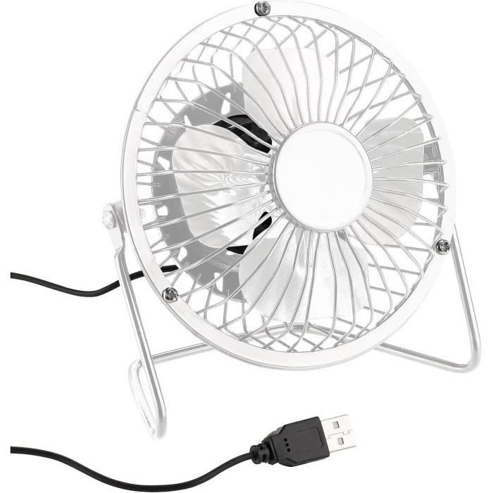 Ventilateur de Table - Bleu Claire - 2400 mAh - 4 Vitesses - Silencieux - USB - Bricolage