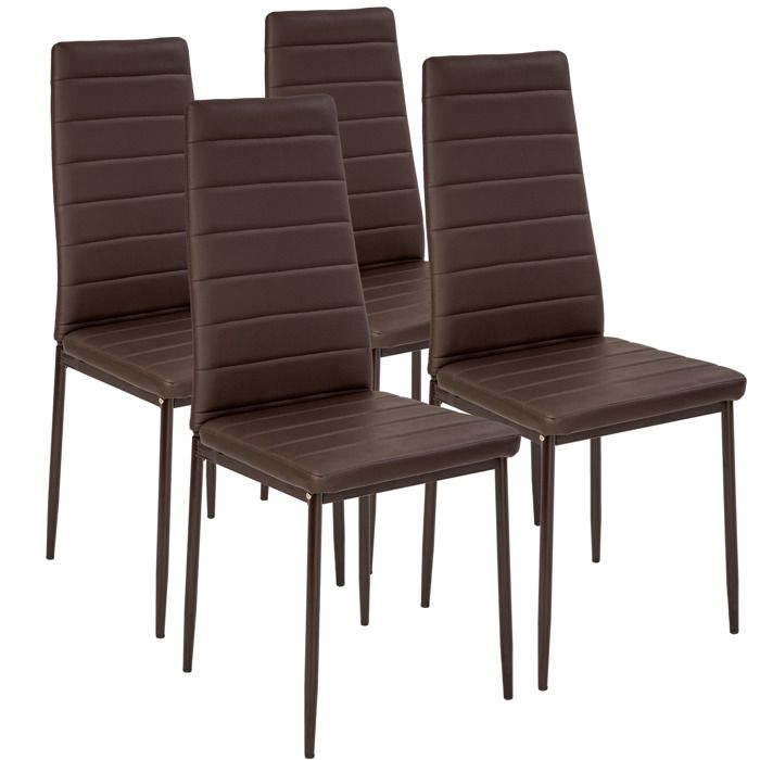 TECTAKE 4 Chaises de Salle à manger ou de cuisine Design épuré Cadre en