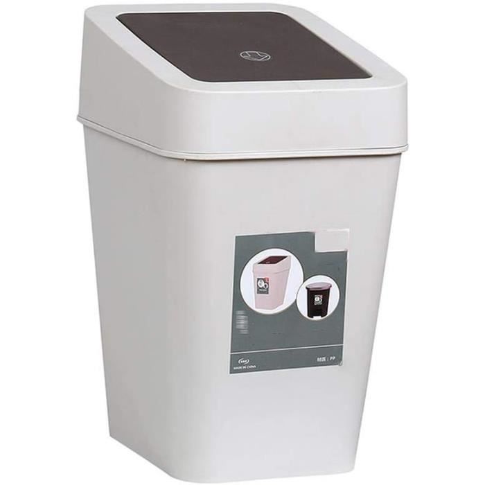 Zerodeko Poubelle 10 L Avec Couvercle à Pression – Petite Corbeille Noire Élégante, Pour Cuisine, Salle De Bain, Bureau, Chambre, Salon – Design Moderne Anti-Débordement