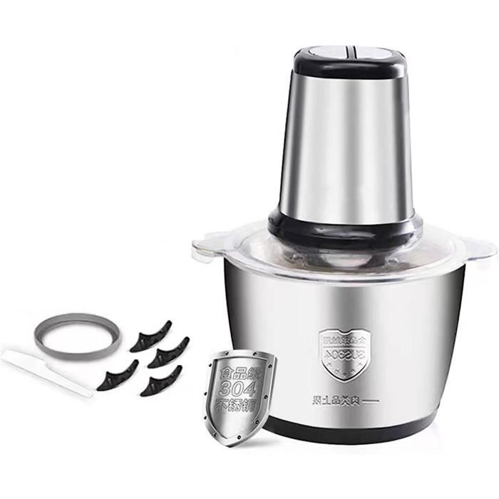 Hachoir à Viande Électrique 6L 2000W Acier Inoxydable - 2 Vitesses Avec 4 Lames Pour Viande Légumes