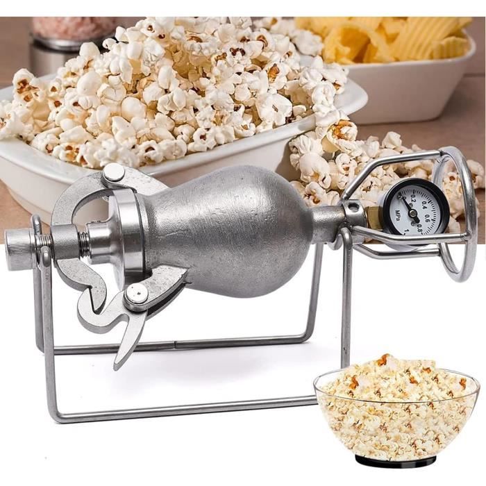 Manuelle Popcornmaschine Edelstahl | Hochdruck Popcorn Maker | Traditionelle Mais Maschine