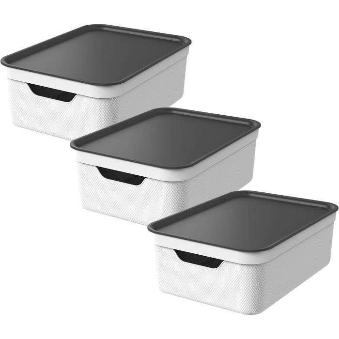 Scatole Portaoggetti Rotho Jive Dekobox - Set 3, Bianco/Antracite, 5L, Riciclate - Foto 12