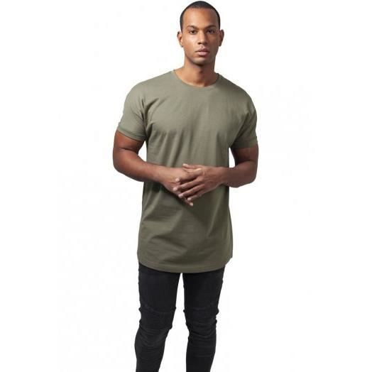 T-shirt long à manches retroussées S Olive