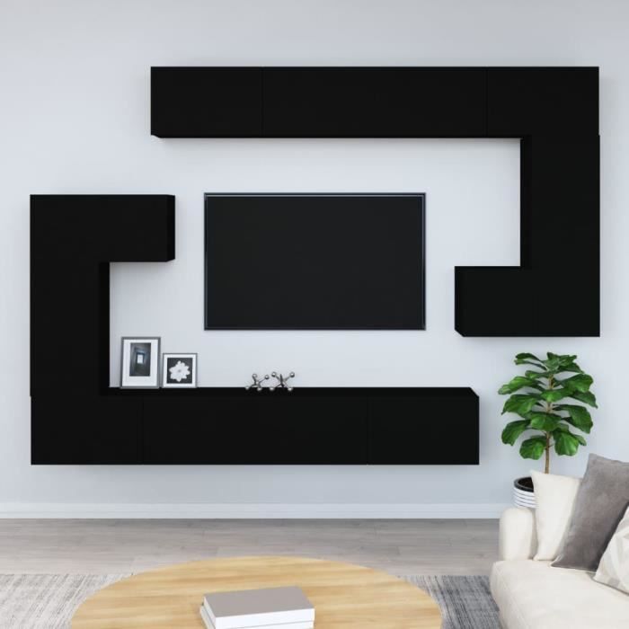 Ensemble De 4 Meubles TV Noir - Bois D'Ingénierie - VidaXL - Neuf Sous Emballage