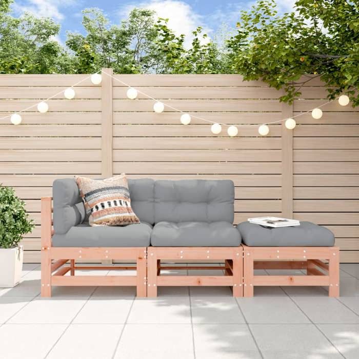 vidaXL Salon de jardin 3 pcs Bois massif douglas - vue 3