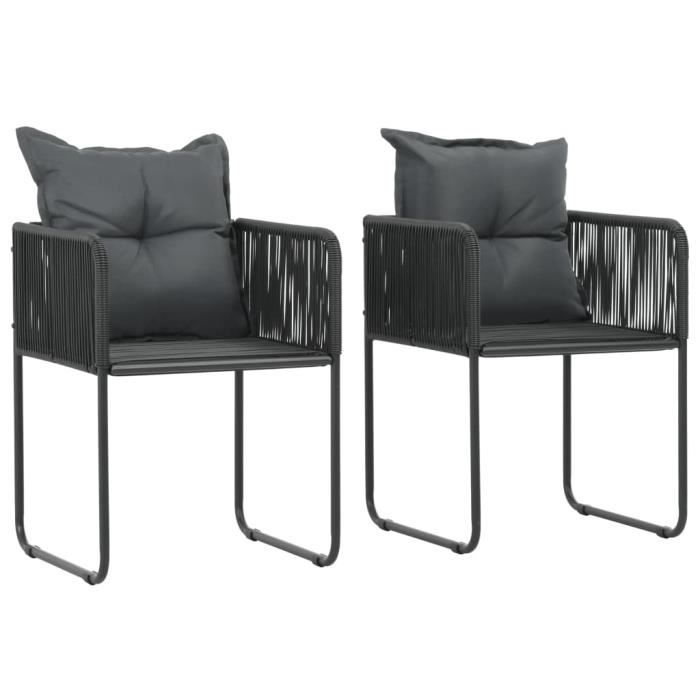 vidaXL Chaises d'extérieur lot de 2 Résine tressée - vue 2