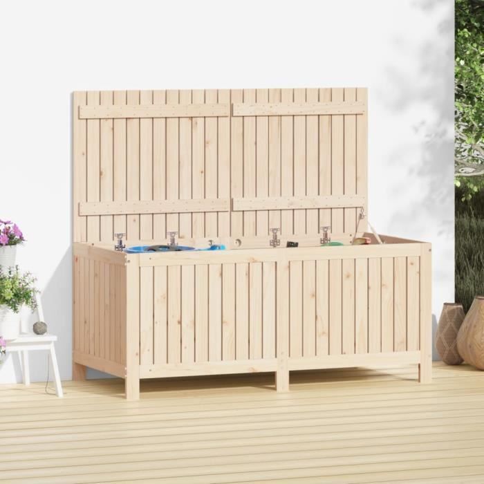vidaXL Boîte de rangement de jardin 147x68x64 cm Bois massif de pin 823850