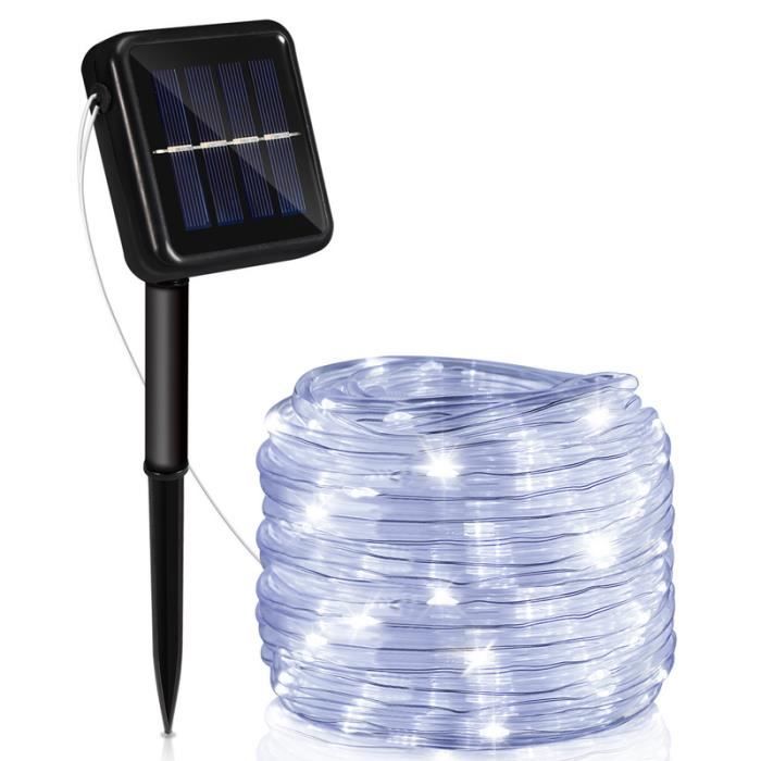 Vingo Tuyau lumineux solaire filaire Chaîne lumineuse de jardin LED