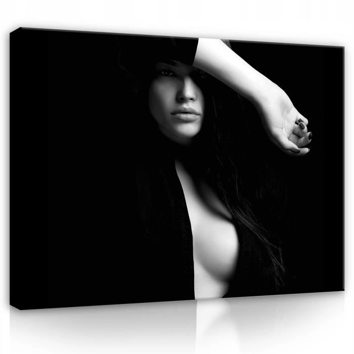 Impression sur verre - Image sur verre - Composition en noir et blanc avec des silhouettes nues d