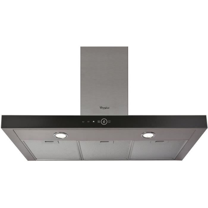 WHIRLPOOL hotte décorative 90 cm 713 m3h inox / verre AKR7591IX - vue 4