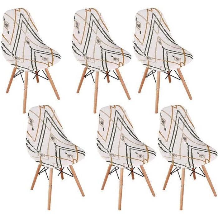 Housses De Chaise Scandinaves 4Pcs - Tissu Extensible Polyester/Élasthanne | Motif Paisley