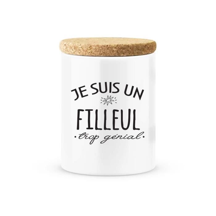 Pot Ceramique Avec Couvercle En Liege Citation Imprime Je Suis Un Filleul Trop Genial Ref 2646 Cdiscount Beaux Arts Et Loisirs Creatifs