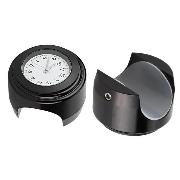Montre Horloge de guidon couleur Noir pour guidon 1 À 1-1/4 DE DIAMÈTRE