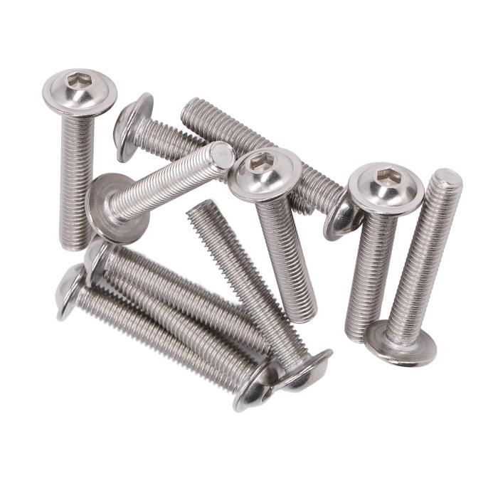 Vis à métaux tête bombée hexagonale creuse inox A2 ISO 7380 12X45 boîte