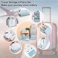 Rangement Valise Lot de 9 Organisateur de Voyage Packing Sac de Toilette, Sacs à cosmétiques pour Voyage et Bagage Sacs Beige-1