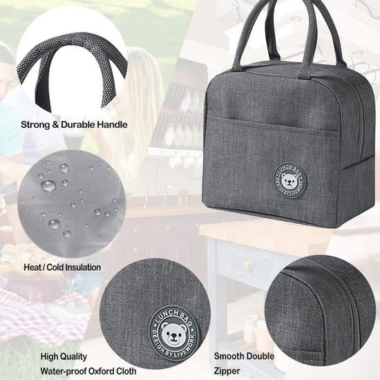 ZoneYan Panier Repas, Sac à Lunch Isolé, Sac à Lunch Étanche