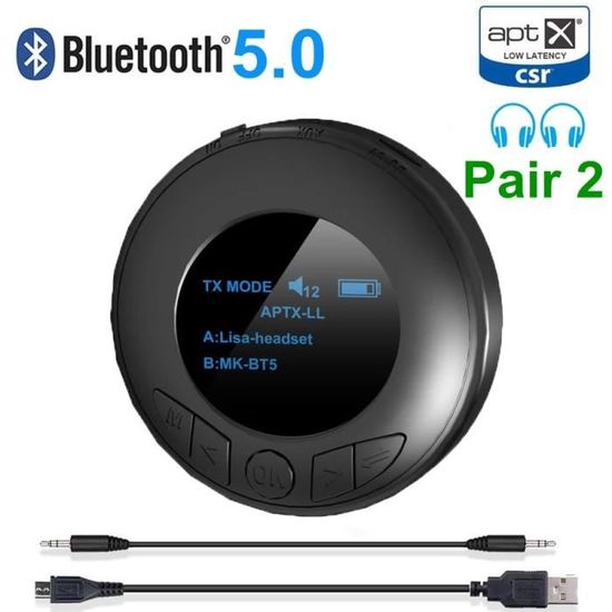 Transmetteur Bluetooth pour TV PC, aptX Faible Latence,(3.5 mm, RCA,  Digital Audio) Dual Link USB - Cdiscount Informatique