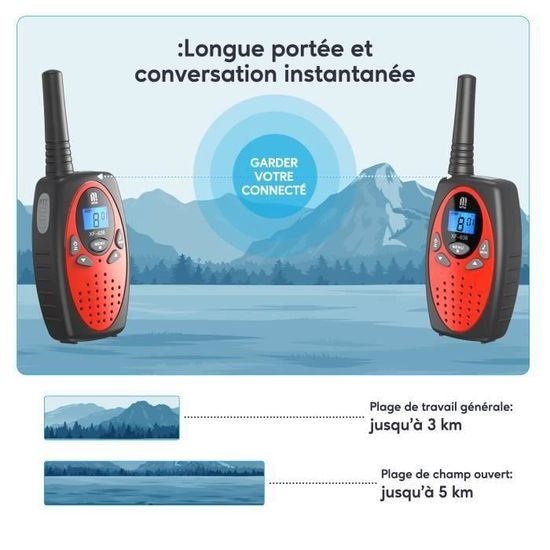 AWANFI Talkie Walkie Rechargeable Enfants Adultes 3 Pièces, Talkie