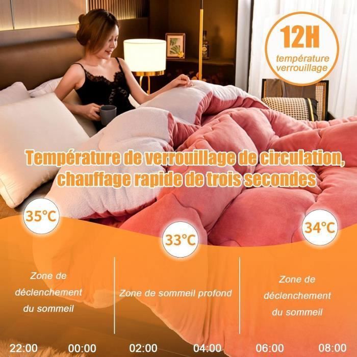Couette Réversible Cachemire Plume D'Oie 180x220cm 3kg - Épaisse Et Chaude Hiver, Super Douce, Double Face