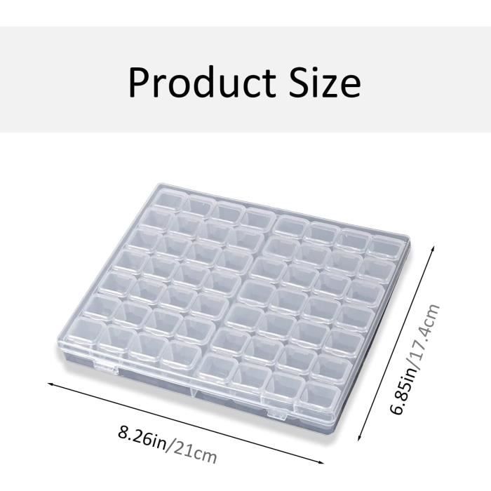 Small-24 grilles - Boîte de rangement en plastique transparente, boîte à bijoux, compartiment