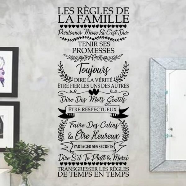 Sticker mural Règles de la Famille : Chez Rentreediscount Ma jolie