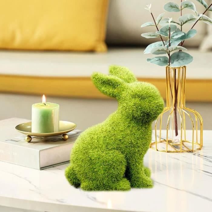 OBJET DECORATIF DAMILY Flocage Lapin simulation de resine flocage ornements de decoration d herbe de jardin de lapin Cdiscount Maison
