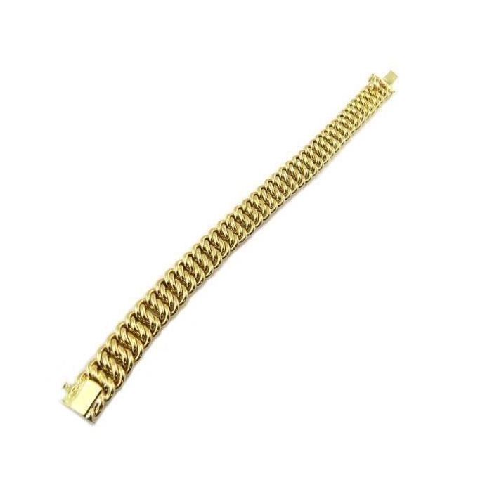 Bracelet Gourmette Maille Américaine Plaqué Or 18 Carats - Longueur 19 Cm - Neuf Sans Emballage