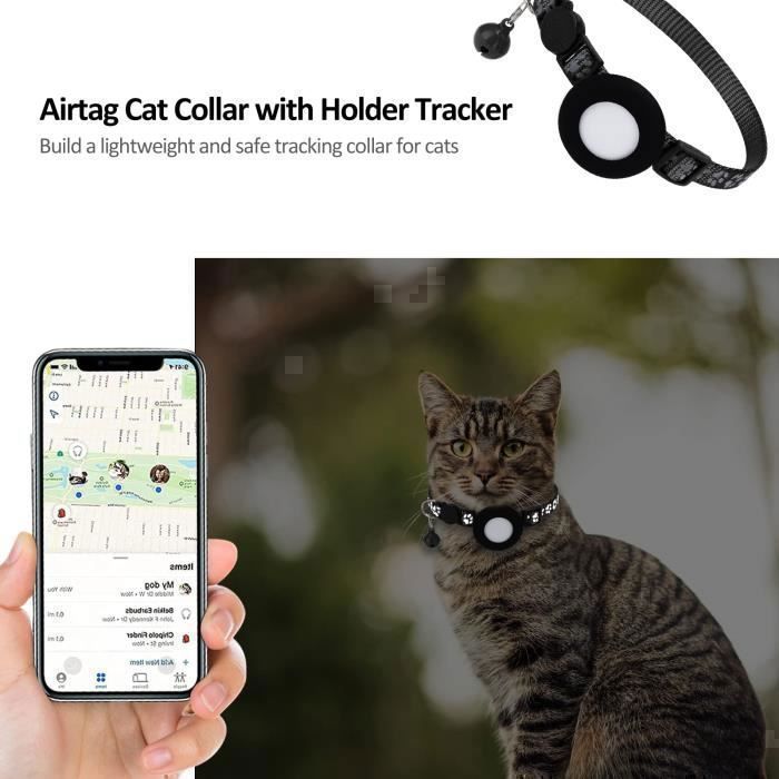 Collier Réfléchissant Anti Étranglement Pour Chat Avec Emplacement AirTag