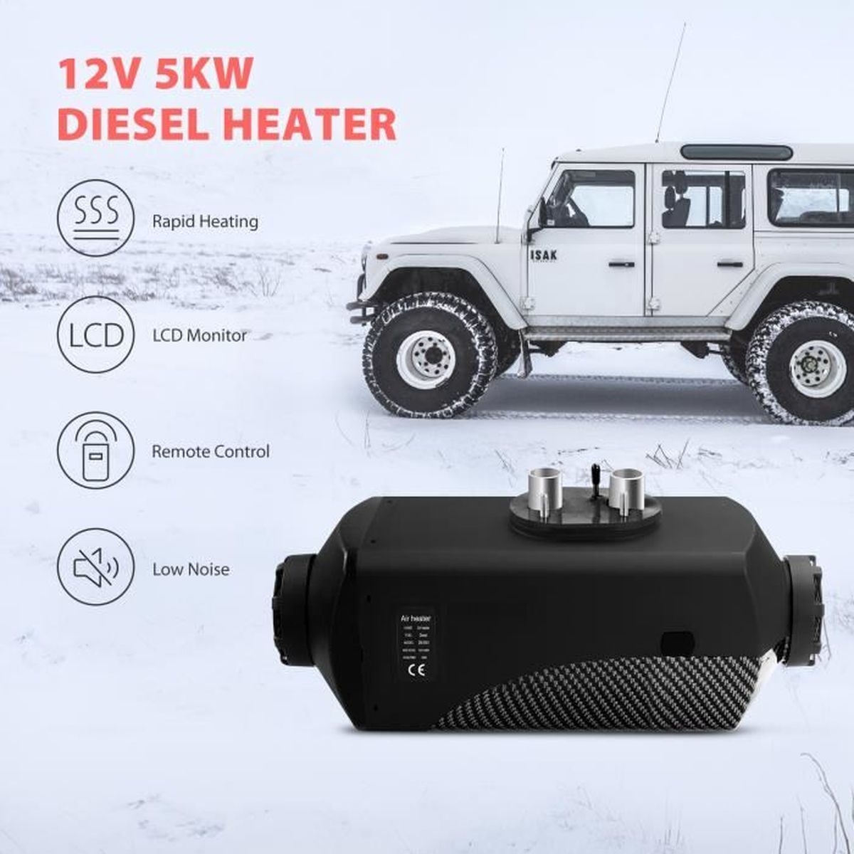 Chauffage Diesel 5kw 12V avec interrupteur LCD, pour voiture, camping-Car,  remorque, camion, véhicules, Parking, silencieux - AliExpress