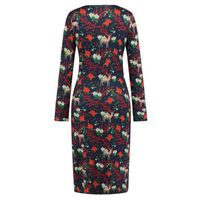 Robe De Noël Pour Femme - Style Rétro - Col En V - Manches Longues - Imprimé Fin - Grande Taille - Haut De Noël, H, S