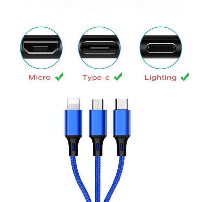 Chargeur pour Samsung Galaxy A14/A13/A12/A11/A10 Cable USB-C Renforcé 1m 2m  3m
