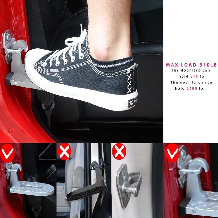 HURRISE Étape de porte de voiture Crochet de loquet de porte pliable pédale  de pied accessoires en alliage d'aluminium - Cdiscount Bricolage