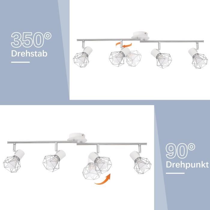 Lot De 4 Spots LED Encastrables YODAVE 3W - Blanc Chaud 3000K - Transformateur Inclus - Pour Meubles Et Vitrines