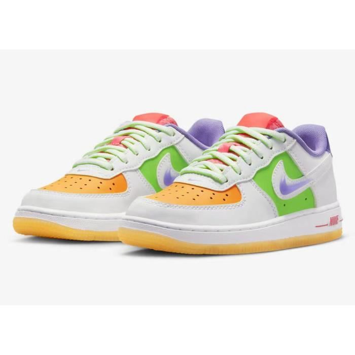 Nike AIR Force 1 Chaussures de Running Homme Jaune vert violet