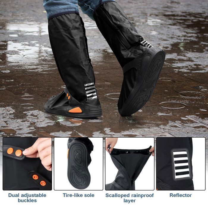 Couvre-chaussures De Pluie Vélo ComfiTime - Imperméables, Antidérapants - Taille L