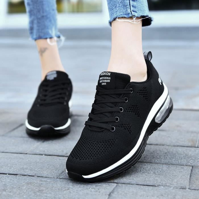 BASKET Femme - Nouveau Adulte Hiver Durable Loisir Mode Confortable  Sneakers - noir XY™ Noir - Cdiscount Chaussures