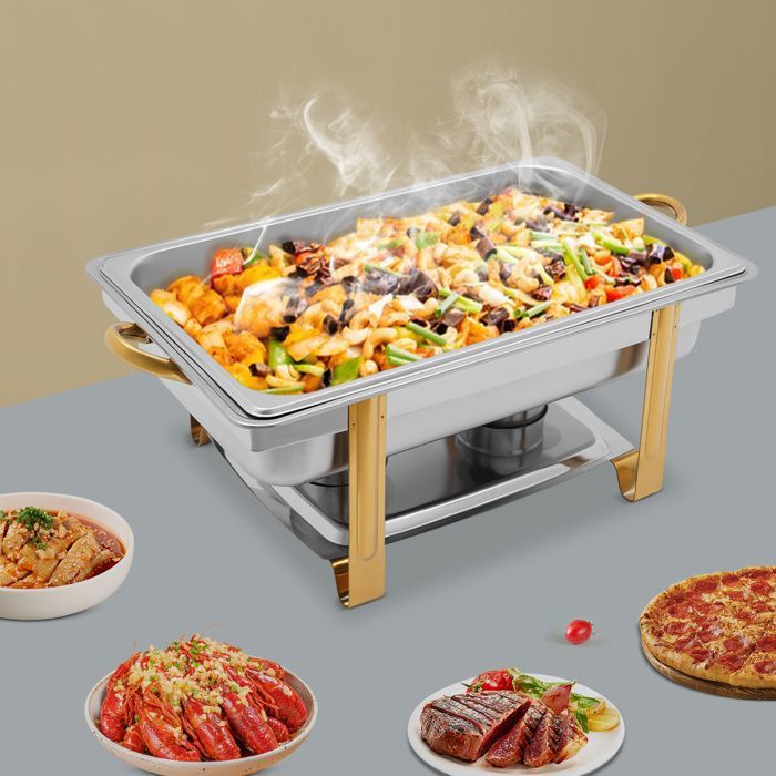 BriSunshine Chauffe-Plat en Acier Inoxydable, Lot de 4 chauffe-buffets