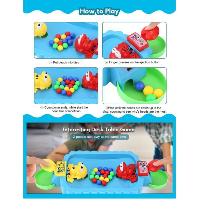 Jeu Grenouille Gloutonne - Mange Des Haricots/perles - Jouet éducatif Interactif Pour Enfants Et Parents