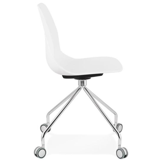 Chaise De Bureau Moderne Rally Blanche Sur Roulettes Achat Vente Chaise De Bureau Soldes Sur Cdiscount Des Le 20 Janvier Cdiscount