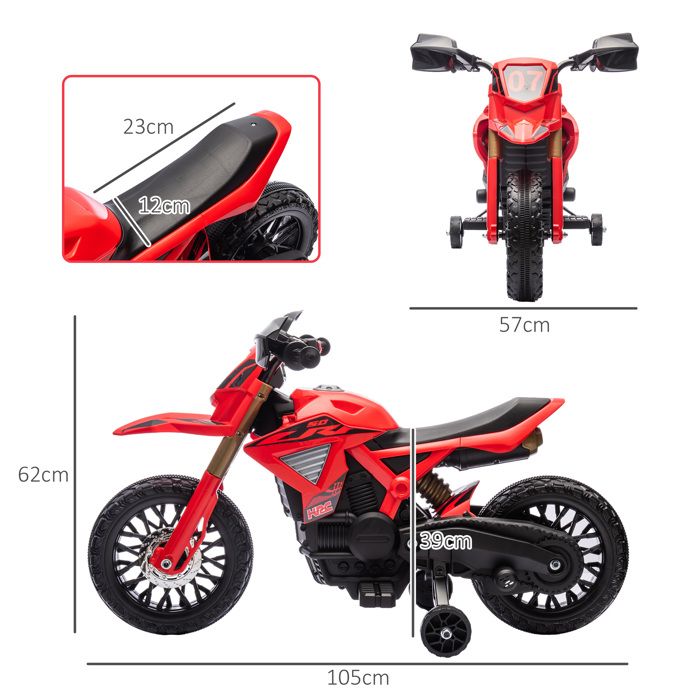 Produits sélectionnés AIYAPLAY Moto électrique enfants, moto cross pour enfants avec batterie 6 V, 2 moteurs, klaxon et roues d'entraînement, 3 à 8 ans, charge 30KG, rouge - Jeux & Jouets Produits sélectionnés AIYAPLAY Moto électrique enfants, moto cross pour enfants avec batterie 6 V, 2 moteurs, klaxon et roues d'entraînement, 3 à 8 ans, charge 30KG, rouge - Jeux & Jouets