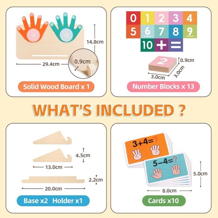 Jouet Montessori Mathématiques En Bois - Apprendre à Compter, Additions, Soustractions, Pour 3-5 Ans