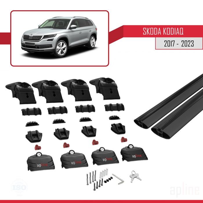 MDAK ACE-2 Dakdrager bagagedrager compatibel met Skoda Kodiaq 2017-2023 Spoorstaven Zwart Aluminium 2 Staven MDAK ACE-2 Dakdrager bagagedrager compatibel met Skoda Kodiaq 2017-2023 Spoorstaven Zwart Aluminium 2 Staven