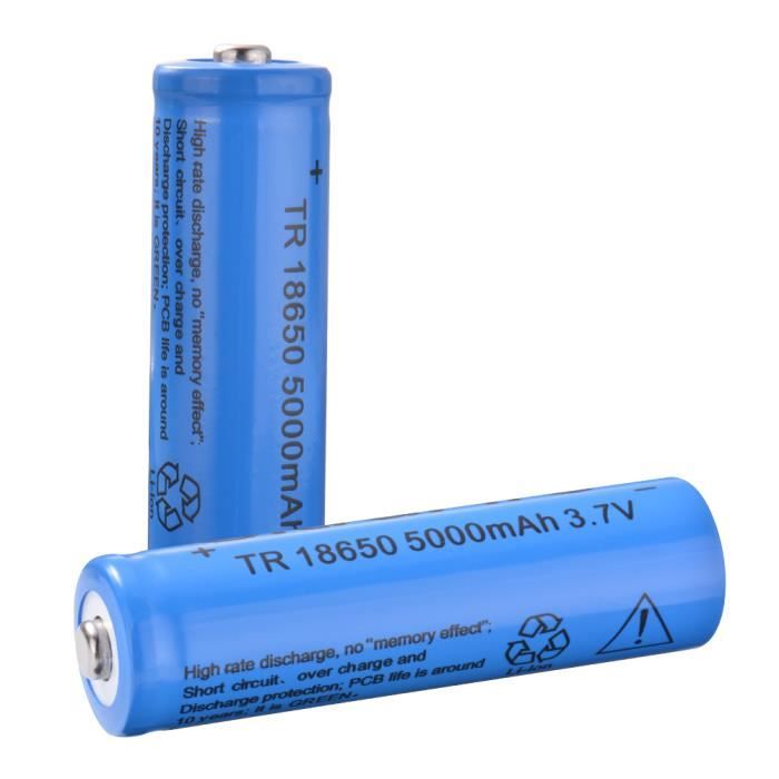 4pcs TR 18650 5000mAh 3.7V batterie Li ion rechargeable grande capacité  BC896 - Cdiscount Jeux - Jouets